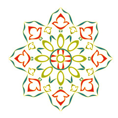 Fototapeta na wymiar Rosette decorative ornamental floral