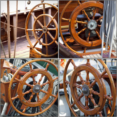 Collage maritimer Details von alten Segelschiffen