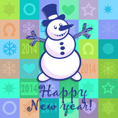 New Year's card with a snowball