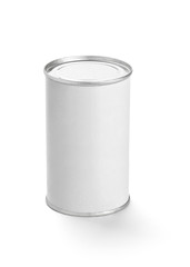 white tin can metal container template blank package