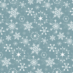 Seamless snowflake vector pattern