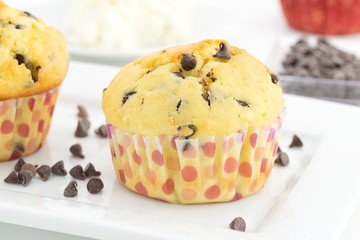 muffin con ricotta e gocce di cioccolato