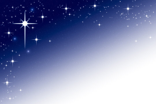 Christmas Night Sky Background Frame with Stars Blue White Gradi