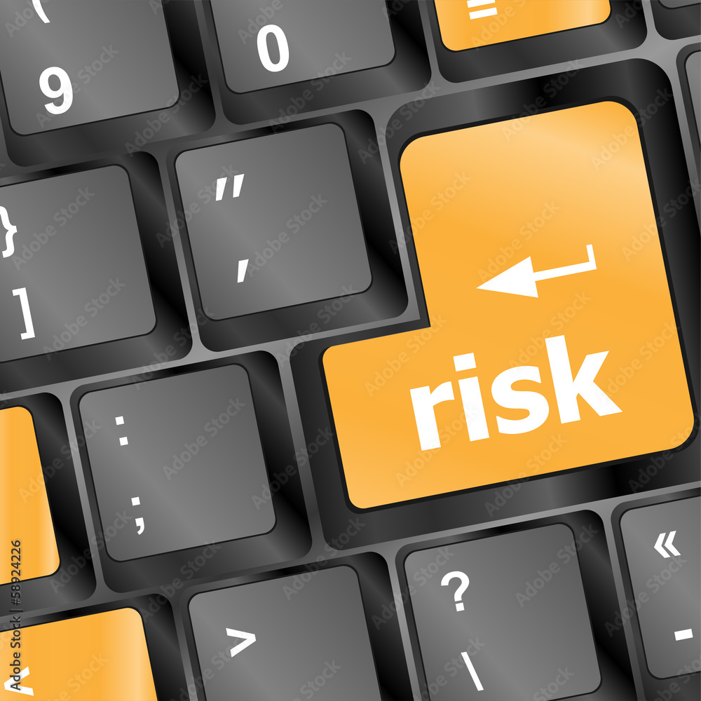 Poster red risk button on the keyboard