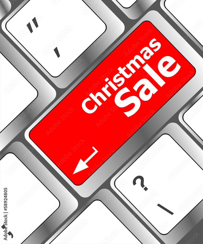 Poster christmas sale on computer keyboard key button