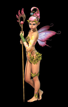 Fairy with Staff, 3d Computer Graphics