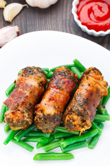 Bacon wrapped cutlet