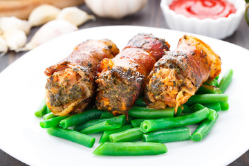 Bacon wrapped cutlet