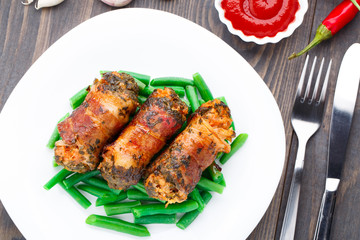 Bacon wrapped cutlet