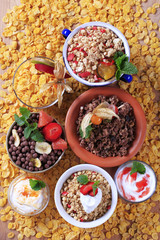 Assorted breakfast cereals