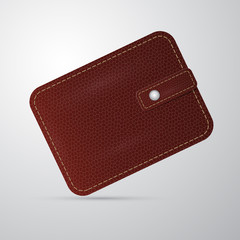 vector brown leather wallet, billfold
