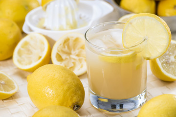 Glass with Lemon Juice
