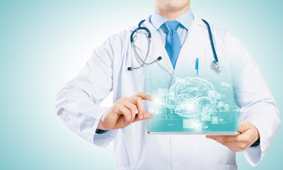 Fototapeta premium Doctor with tablet pc