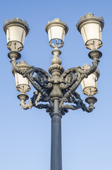 Fototapeta na wymiar Classical streetlight with blue sky