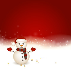 Vector Illustration of a Small Snowman