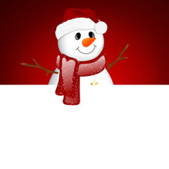 Vector Illustration of a Small Snowman