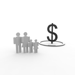 familie, kinder, ehe, paar, dollar,