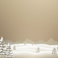 Fototapeta premium Vector Illustration of a Winter Landscape