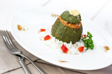 courgette ronde farcis & riz 1