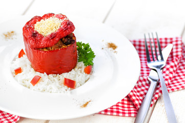 poivron rouge farci & riz 4