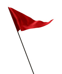Waving Red Golf Flag