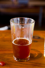 Red Ale Craft Beer Half Full or Emp;y