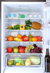 Refrigerator full of food