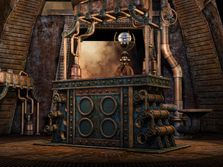 Żelazny ołtarz z kryształową kulą © Obsidian Fantasy