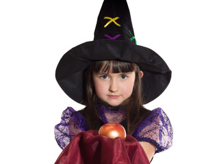 Portrait of girl in magician costume