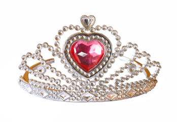 Toy tiara with pink diamond. toy crown