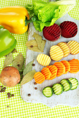 Beautiful sliced vegetables,
