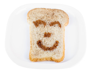 Funny toast, isolated on white