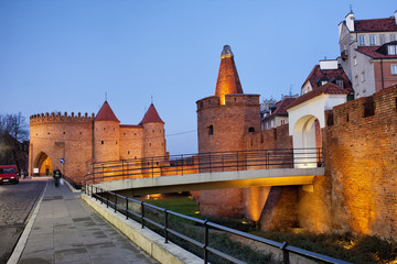 Barbican in the Old Town of Warsaw