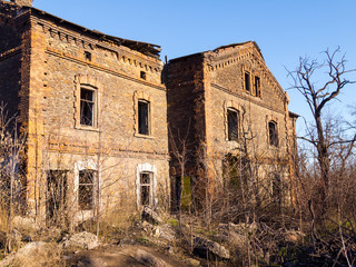 Abandoned old brick house