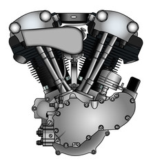 Fototapeta premium classic V-twin motorcycle engine