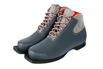 Ski boot isolated on a white background