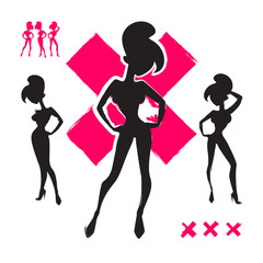 Sexy female silhouettes