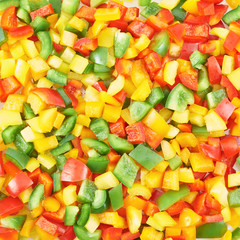 Sweet bell pepper cut into pieces