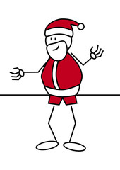 Stick figure Santa Claus