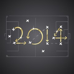2014 golden soccer strategy plan vector