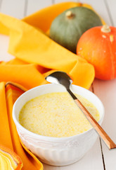 Milky Pumpkin Soup, copy space for your text