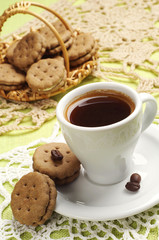 Cup of coffee and cookies