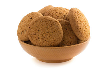 sweet cookies on white background
