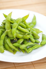 close up of Edamame soy beans