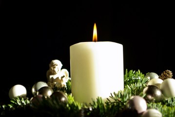 Weihnachtskerze mit Engel