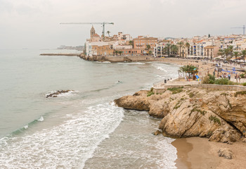 Fototapeta na wymiar Beaches in Sitges, Spain