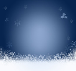 Light abstract Christmas background with white snowflakes