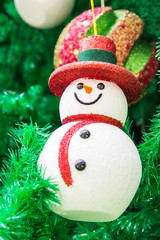 Snowman on christmas tree