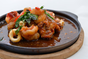 Stir Fried Squid and shrimp with Roasted Chili Paste