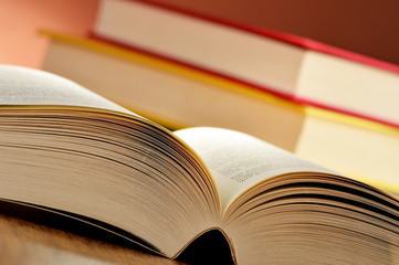 Composition with books on the table
